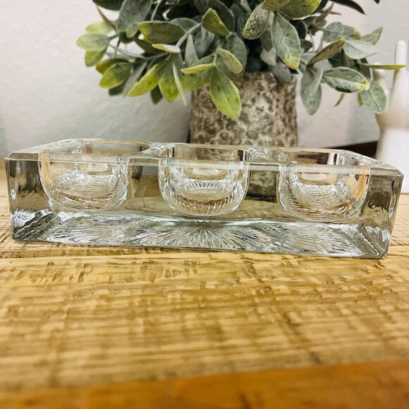 Antique Manganese depression glass triple ink well - Picture 3 of 12